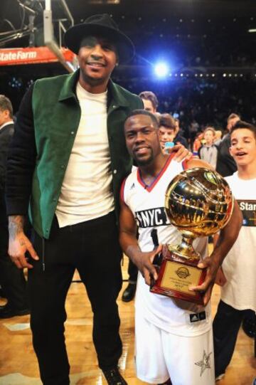 Carmelo Anthony, uno de los primeros en felicitar a Kevin Hart por su MVP