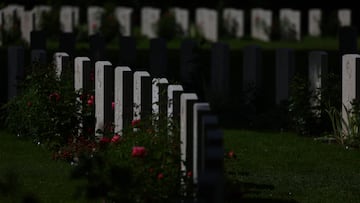 A general view shows Bayeux cemetery on the day of commemorative events for the 80th anniversary of D-Day, in Bayeux, France, June 5, 2024. REUTERS/Hannah McKay