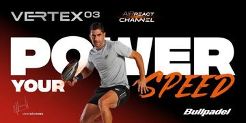 La nueva tecnolog&iacute;a Air React Channel de la Bullpadel Vertex 03.