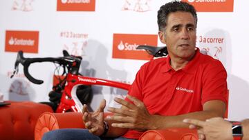 Miguel Indurain, durante una charla del Banco Santander.