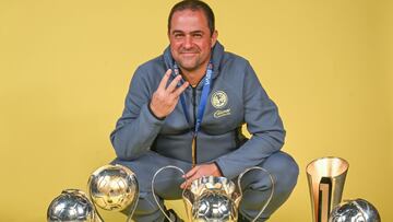 Andre Soares Jardine head coach during special session America team champion Torneo Apertura 2024 Liga MX at BBVA Bancomer Stadium, on December 15, 2024 in Monterrey, Nuevo Leon, Mexico.