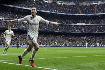 Gareth Bale celebra el 2-0.