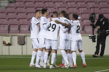 1-1. Los jugadores del Getafe celebraron el primer gol.