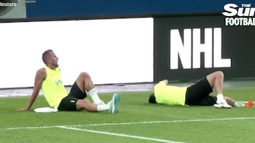 Kane y Son se desploman en el intenso entrenamiento de Conte