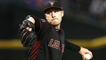In this Sept. 22, 2018 file photo Arizona Diamondbacks pitcher Patrick Corbin throws in the first inning during a baseball game against the Colorado Rockies in Phoenix. A person familiar with the deal says All-Star pitcher Patrick Corbin has agreed to a six-year contract with the Washington Nationals, pending a physical exam. The person confirmed the length of the agreement to The Associated Press on condition of anonymity on Tuesday because nothing had been announced by the team. (AP Photo/Rick Scuteri, file)