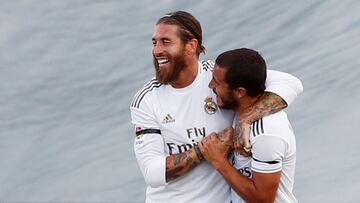 Sergio Ramos y Hazard, con el Real Madrid.