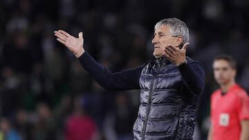 El técnico del Betis, Quique Setién, durante el encuentro correspondiente a la vuelta de los dieciseisavos de final de la Copa del Rey.