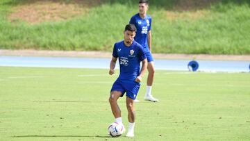 Lucas Robertone, durante un entrenamiento.