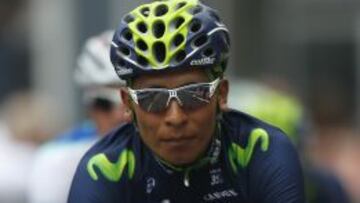 Nairo Quintana en la línea de salida durante el pasado Giro D'Italia en la séptima etapa de la ronda italiana.