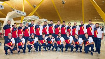 La selección en su salida de Madrid.