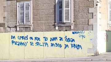 Desean la muerte a Djokovic con una horrible pintada en Split