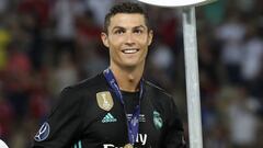 Cristiano Ronaldo celebrando la Supercopa de Europa.