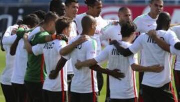 Minuto de silencio de la selección de Portugal.