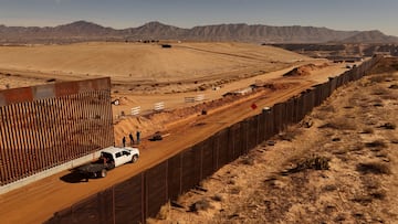 Nuevo tramo del muro fronterizo en Santa Teresa, Nuevo México, en la frontera entre Estados Unidos y México, vista desde Ciudad Juárez, México, el 14 de enero de 2026.