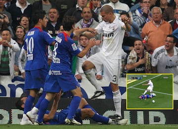 Durante un partido de Liga entre Real Madrid y Getafe el central portugués del Real Madrid cometió un claro penalti sobre Casquero tras empujarle. Una vez en el suelo el jugador, Pepe le propina dos patadas. Por poco la segunda le golpea en la cabeza.. El portugués fue sancionado con diez partidos.