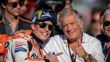 Márquez con Agostini en el parque cerrado del Ricardo Tormo.