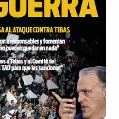 La guerra Barça-Tebas, en las portadas de la prensa catalana