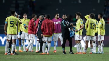 Jugadores de la Selección Colombia en un partido del Mundial Sub 20.