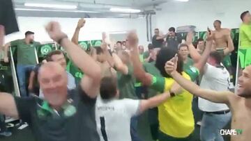 Así celebró el Chapecoense cuando se clasificó a la final