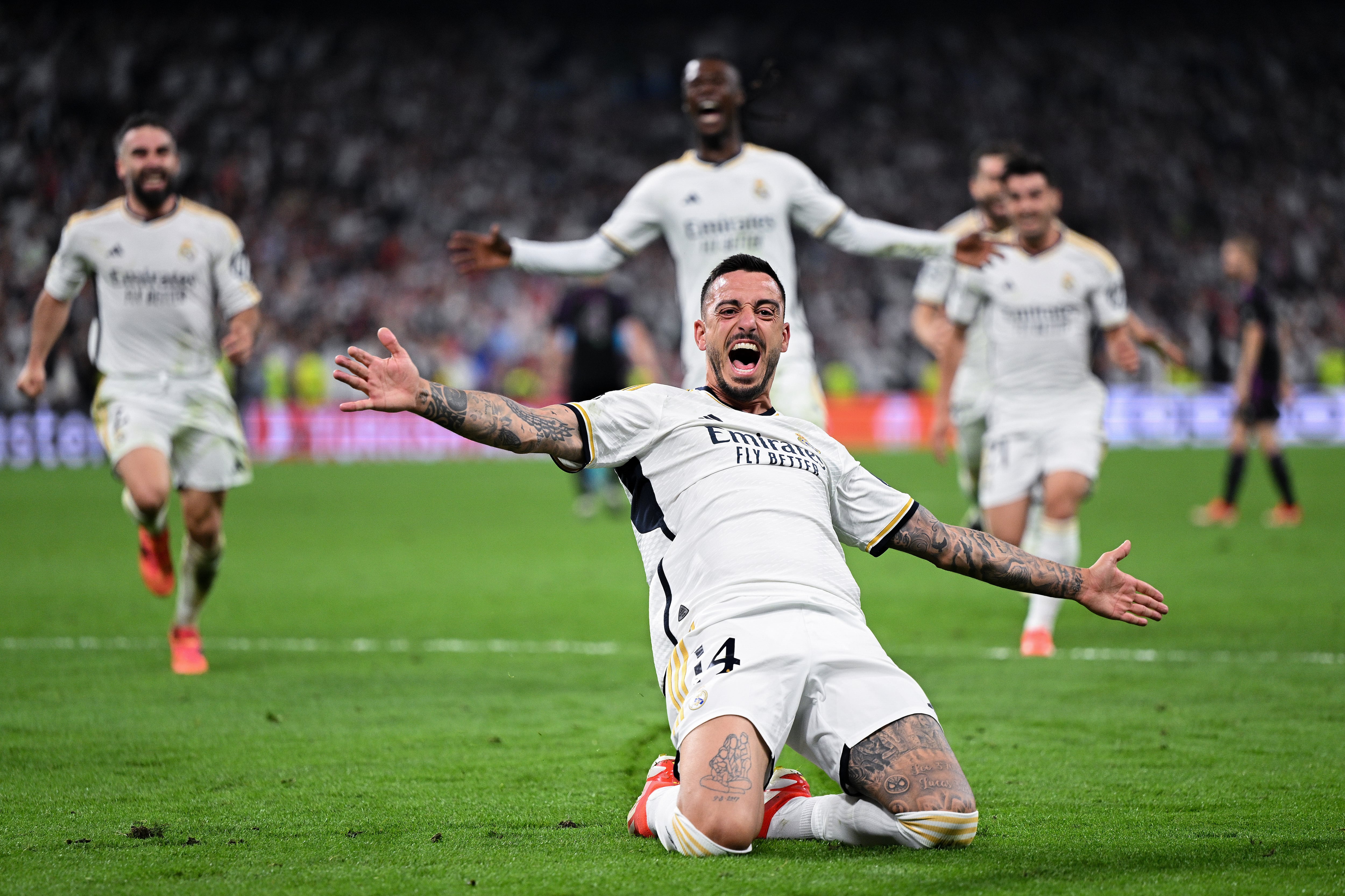Madrid, España - 08 de mayo: Joseleu, semifinales de la UEFA Champions League durante el partido de partido de la segunda etapa del Real Madrid y el FC. (Foto David Ramos/Getty Images)
