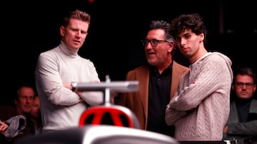 Nico Hulkenberg y Gabriel Bortoleto durante la presentación de Audi F1 como pilotos de la marca alemana.