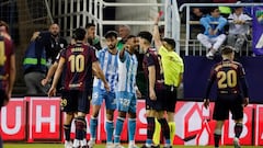 Expulsión de Juande durante el Málaga - Levante.