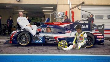 Alonso, Hanson y Norris con el Ligier de las 24 at Daytona.