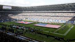 Britain American Football - Los Angeles Rams v New York Giants - NFL International Series - Twickenham Stadium, London, England - 23/10/16
 General view of Twickenham during the national anthems 
 Action Images via Reuters / Matthew Childs
 Livepic
 EDITORIAL USE ONLY.