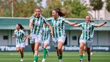 Blanca Muñoz celebra su gol a la Real Sociedad en la jornada 25 de la Liga F.