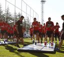 El Atleti se entrenó antes de ir
a Brighton sin Filipe ni Vrsaljko