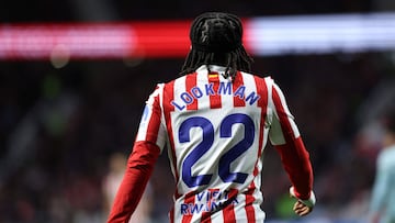 Atletico Madrid's English forward #22 Ademola Lookman is pictured during the Spanish league football match between Club Atletico de Madrid and Real Betis at Metropolitano Stadium in Madrid on February 8, 2026. (Photo by Thomas COEX / AFP)