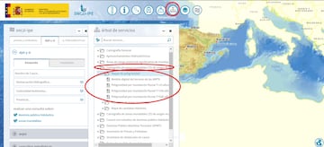 Captura de pantalla del Sistema Nacional de Cartografía de Zonas Inundables.