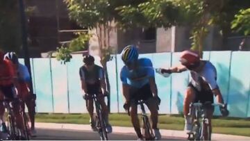 Degenkolb se hartó y roció la cara de Debusschere con agua