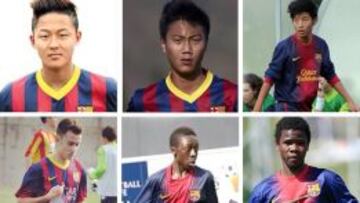 De izquierda a derecha y de arriba abajo: los coreanos Lee Seung Woo, Paik Seung-Ho y Jang Gyeolhee, el francés Theo Chendri, el nigeriano con pasaporte holandés Bobby Adekanye y el camerunés Patrice Sousia.