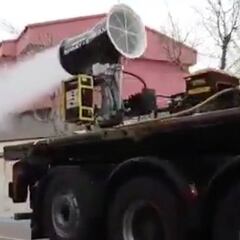 El Ejército adapta cañones de nieve para desinfectar zonas afectadas por el coronavirus