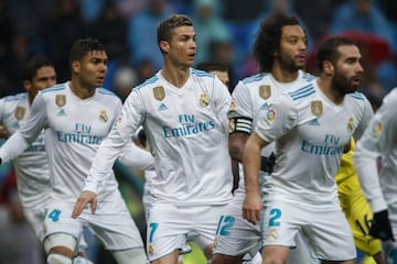 Cristiano Ronaldo, Marcelo, Carvajal, Casemiro y Varane durante el Real Madrid-Villarreal.