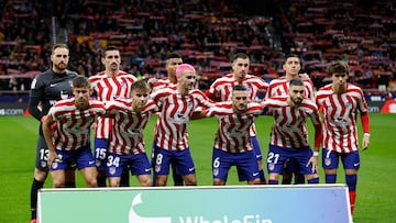 Once inicial del Atlético contra el Barcelona.