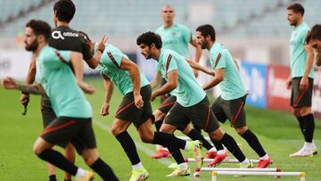 Guedes, en un entrenamiento de la selecci&oacute;n portuguesa.