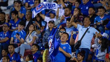      Fans o Aficion during the 3rd round match between Cruz Azul and Mazatlan FC as part of the Torneo Clausura 2024 Liga MX at Ciudad de los Deportes Stadium on January 27, 2024 in Mexico City, Mexico.