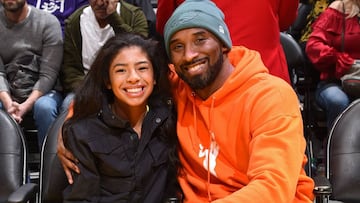 Kobe Bryant y Gianna Bryanten en el encuentro entre Los Angeles Lakers y Dallas Mavericks en el Staples Center, California. Diciembre 29, 2019.