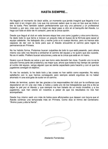 Carta de despedida de Abelardo