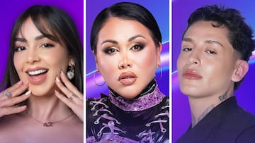 Integrantes de La Casa de los Famosos 6: Caeli, Yina Calderón y Kunno.