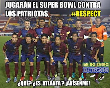 El histórico partido entre los Patriotas de Nueva Inglaterra y los Halcones de Atlanta dejó muchas burlas hacia ambos equipos e incluso Lady Gaga.