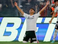 Futbol, Colo Colo vs Everton.
Fecha 2, Liga de Primera 2026.
El jugador de Colo Colo Yastin Cuevas celebra tras marcar un gol contra Everton durante el partido de primera division disputado en el estadio Monumental de Santiago, Chile.
07/02/2026
Andres Pina/Photosport
Football, Colo Colo vs Everton.
2nd turn, 2026 First Division League.
Colo Colo’s player Yastin Cuevas celebrates after scoring against gainst Everton during a first division match at the Monumental stadium in Santiago, Chile.
07/02/2026
Andres Pina/Photosport