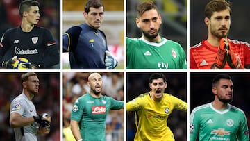 Kepa Arrizabalaga, Iker Casillas, Gianluigi Donnarumma, Kevin Trapp, Jan Oblak, Pepe Reina, Thibaut Courtois y Sergio Romero.