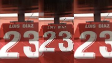 Luis Díaz y su dorsal en el Liverpool: "Nuestro nuevo 23"