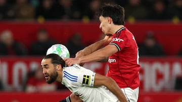 Noah Okafor scored two first-half goals for Leeds United, as Daniel Farke’s team edged 10-man Manchester United to take a big step towards EPL salvation.