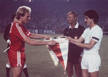 Rumennige con Goyo Benito en el Trofeo Bernabéu del año 1981.