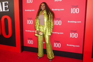 Sade Muhammad posa en la alfombra roja de la gala TIME100 celebrada en la ciudad de Nueva York.