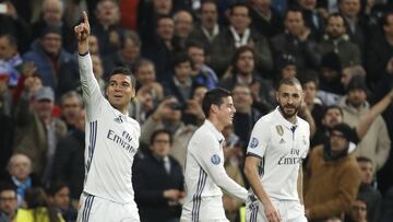 Casemiro celebrando el tercer tanto.